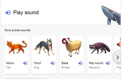 سرگرمی‌ جدیدگوگل، ساختن صدای حیوانات