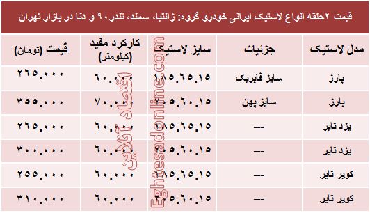 انواع لاستیک ایرانی خودرو چند؟ +قیمت