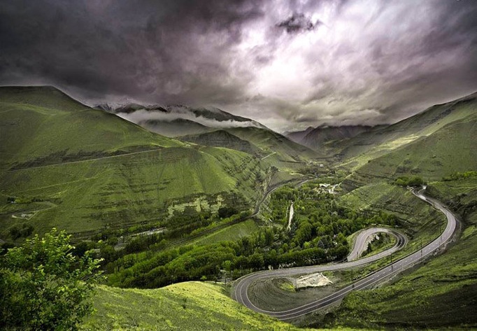 نمایی زیبا از جاده چالوس +عکس