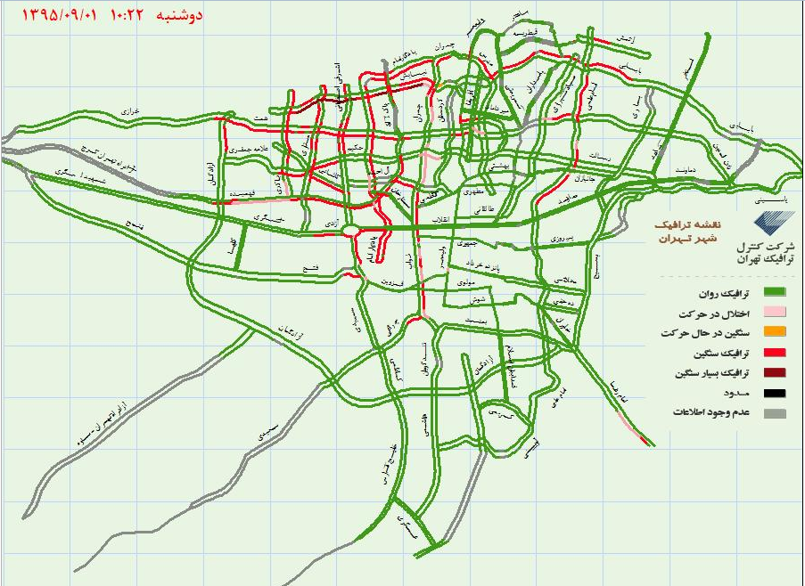 آخرین وضعیت ترافیکی پایتخت +نقشه