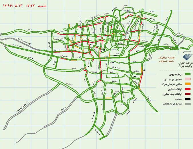 وضعیت ترافیکی پایتخت +نقشه