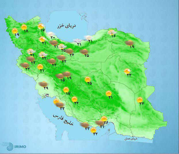 کاهش دمای هوا در سواحل دریای‌خزر