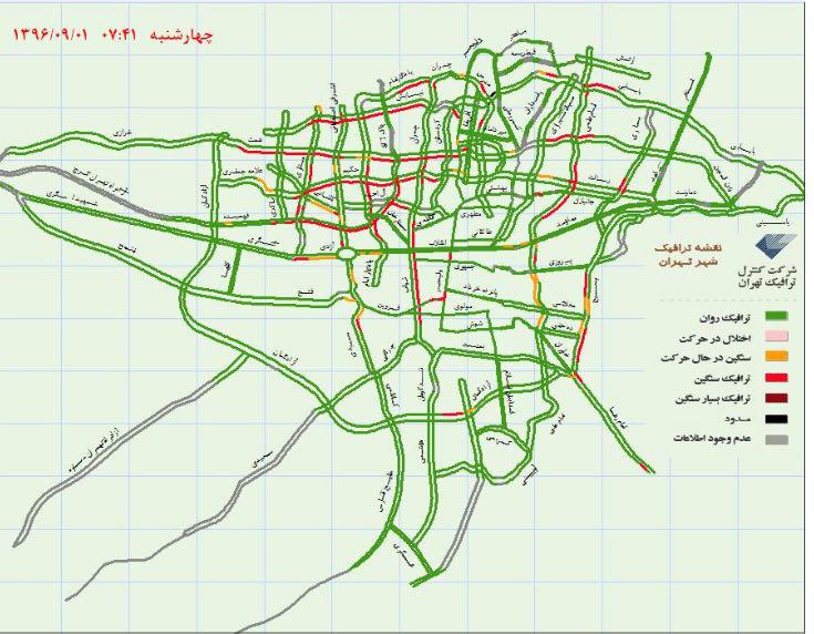 آخرین وضعیت ترافیکی صبح پایتخت +نقشه