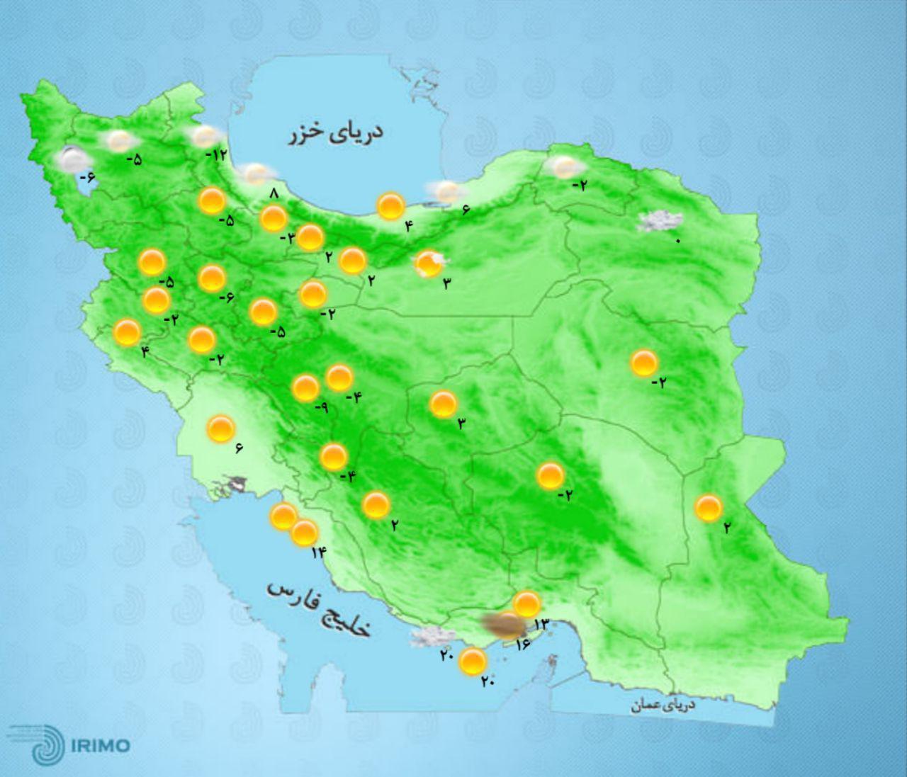 آسمان تهران امروز صاف تا کمی ابری است