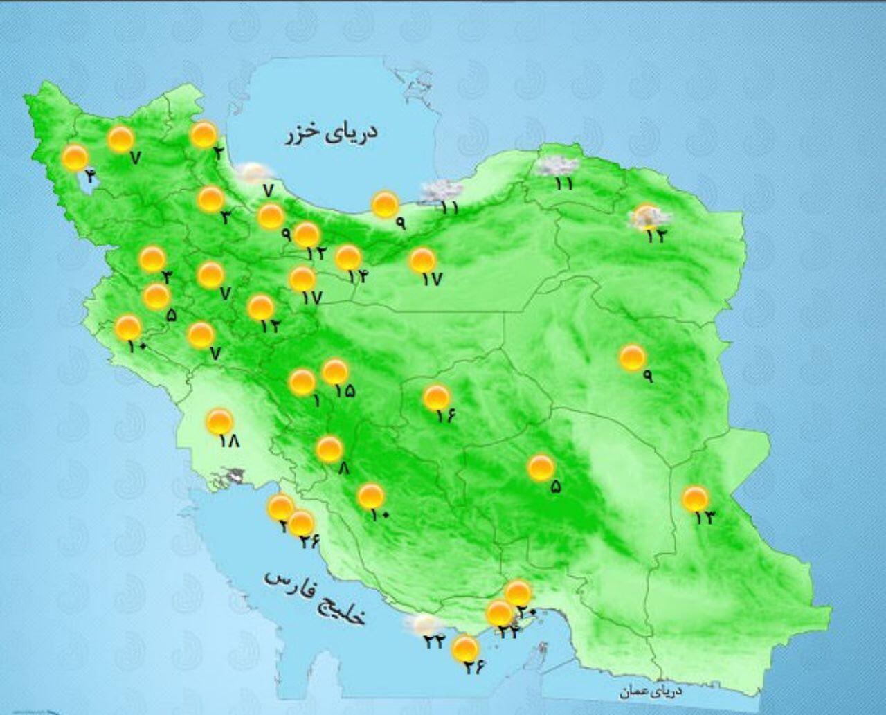 هوای پایتخت صاف و همراه وزش باد