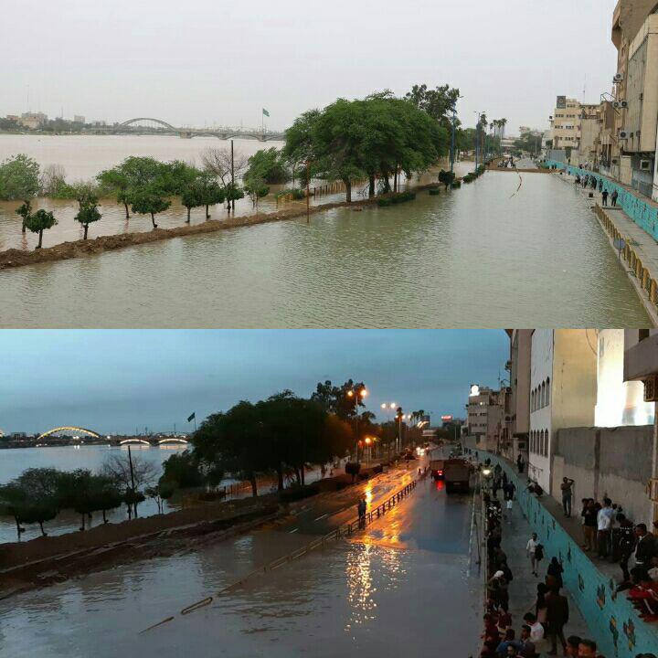 جاده ساحلی شرقی اهواز، محدوده پل نادری، دیروز و امروز +عکس