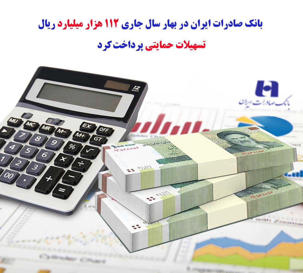 پرداخت ١١٢ هزار میلیارد ریال تسهیلات حمایتی توسط بانک صادرات