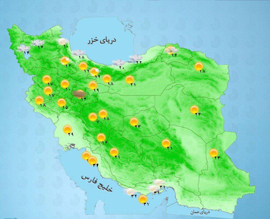 بارندگی در استان‌های ساحلی خزر تا پایان هفته