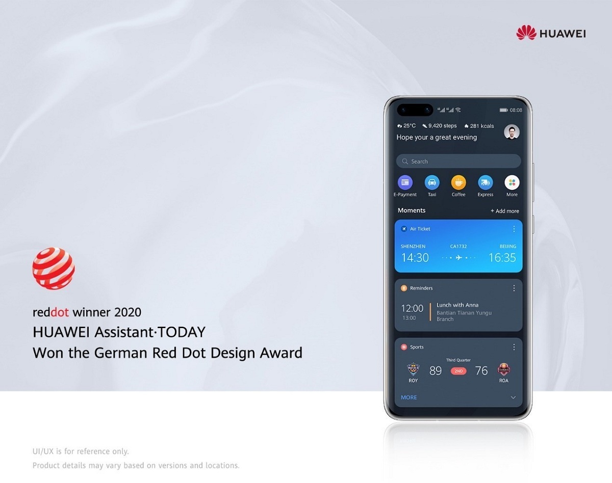 هوآوی جایزه Red Dot Awards را برای دستیار نرم‌افزاری Huawei Assistant-Today دریافت کرد