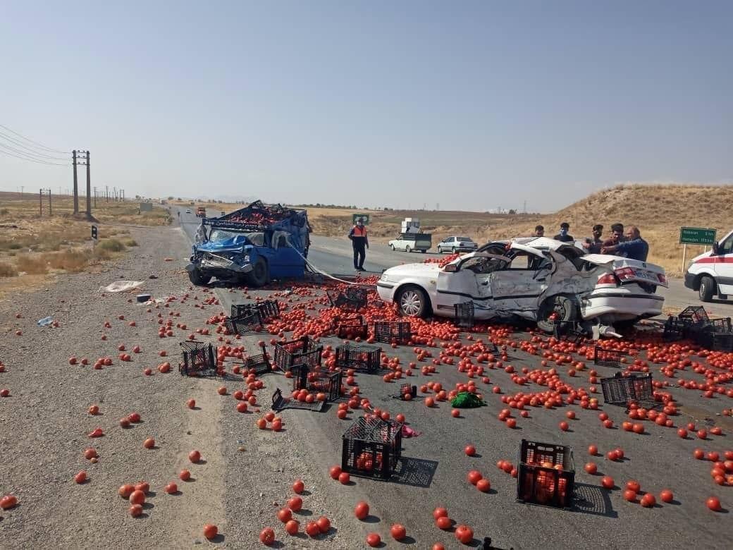 ۳ کشته حاصل تصادف در جاده قدیم ساوه-همدان +عکس