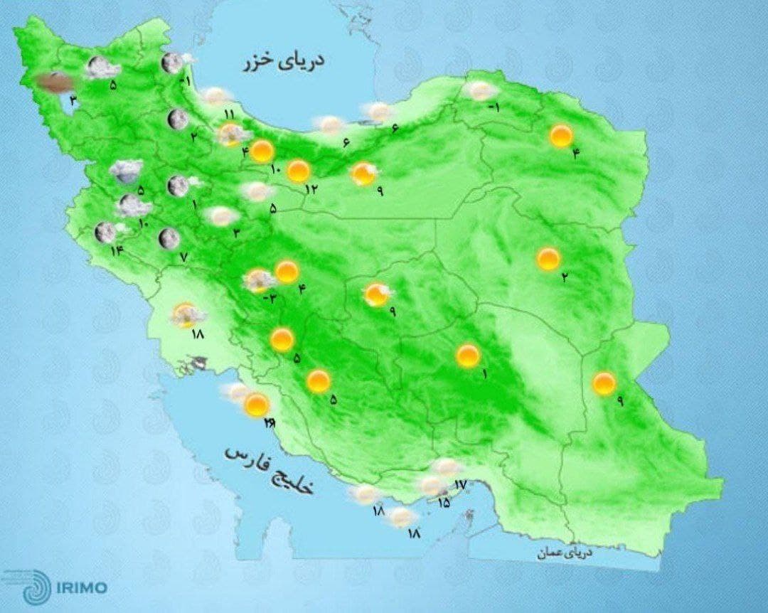 بارش برف و باران در نیمه غربی کشور