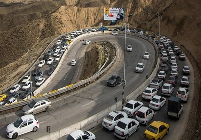 جاده کندوان به علت ترافیک سنگین یک طرفه شد