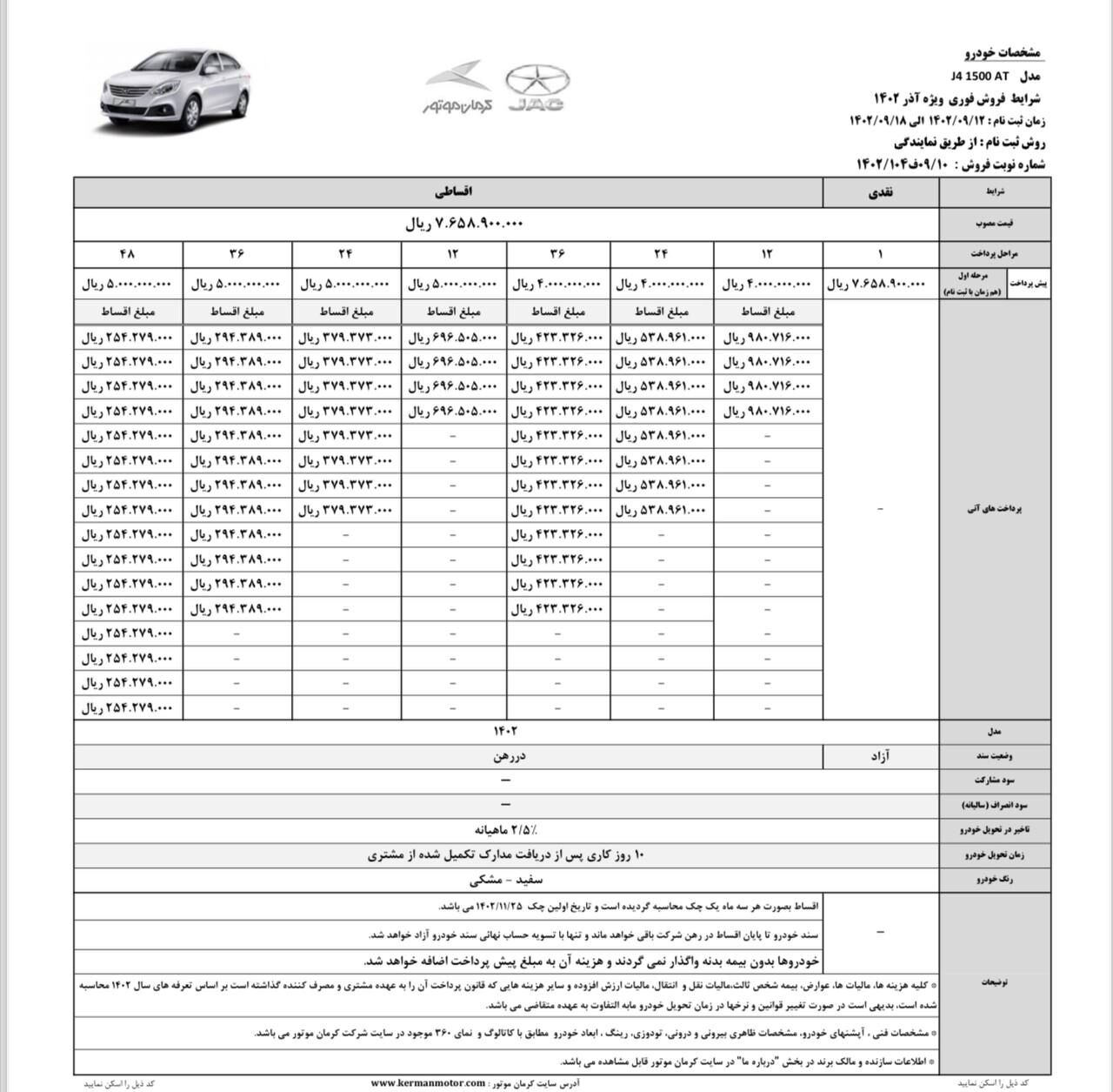 شرایط فروش  فوری جک j۴ اعلام شد