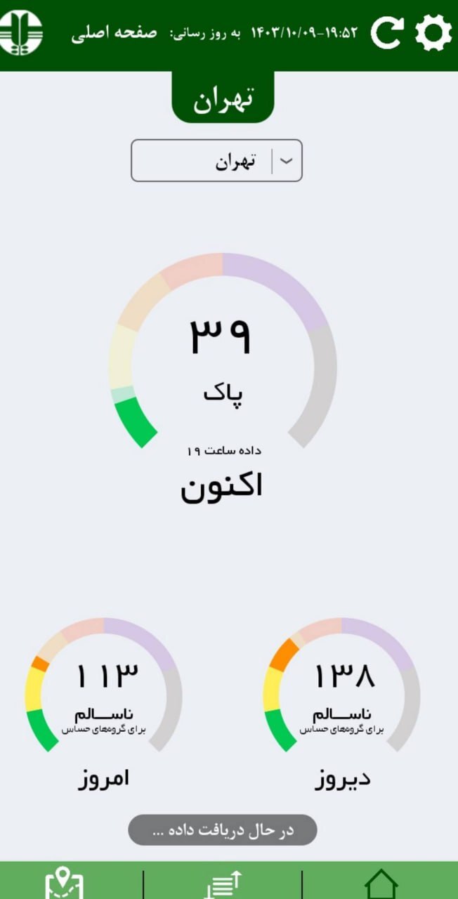 تهران بالاخره رنگ هوای پاک را دید