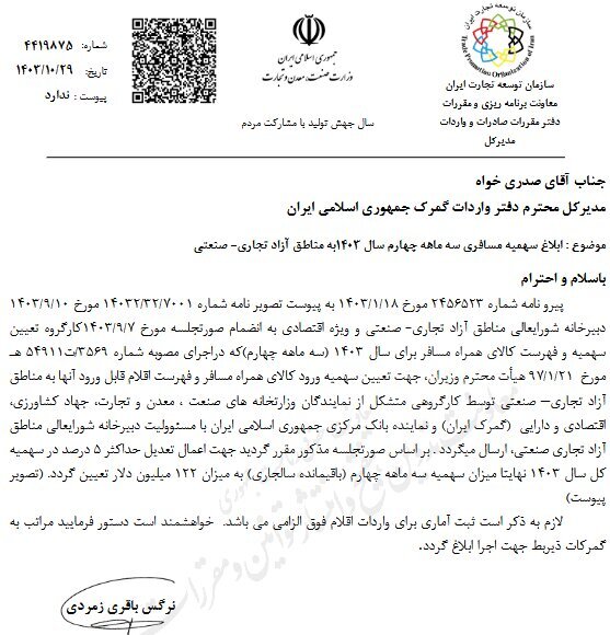 سهمیه واردات کالای همراه مسافر چند دلار است؟ سهمیه واردات کالای همراه مسافر چند دلار است؟