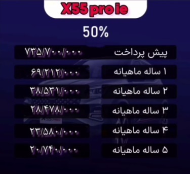 فروش ویژه اقساطی MVM X55 پرو آغاز شد