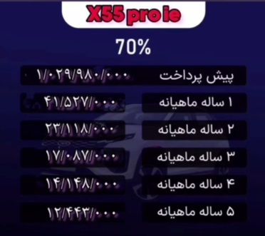 فروش ویژه اقساطی MVM X55 پرو آغاز شد