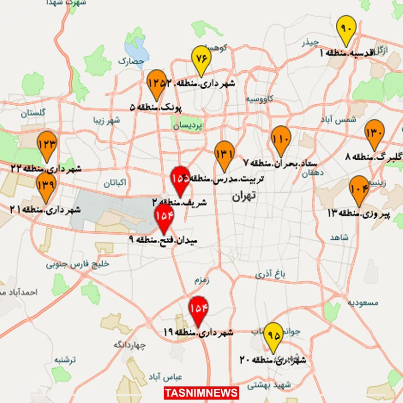 هوای تهران بعد از باران هم پاک نشد!