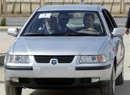 بشار اسد سوار بر خودرو سمند ایرانی! + عکس بشار اسد سوار بر خودرو سمند ایرانی! + عکس